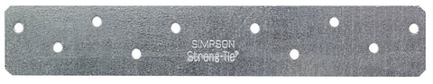 Simpson Strong-Tie HRS HRS8 Strap Tie, 8 in L, 1-3/8 in W, Steel, Galvanized, Fastening Method: Nail, Pack of 25