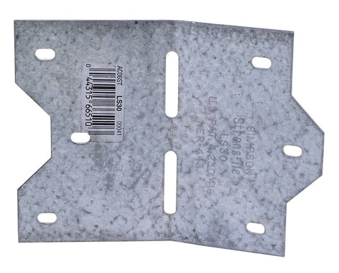 Simpson Strong-Tie LS LS30 Skewable Angle, 3-7/8 in H, Steel, Galvanized/Zinc, Pack of 50