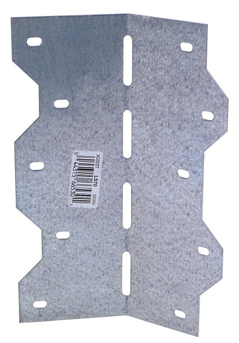 Simpson Strong-Tie LS LS70 Skewable Angle, 6-3/8 in H, Steel, Galvanized/Zinc, Pack of 25