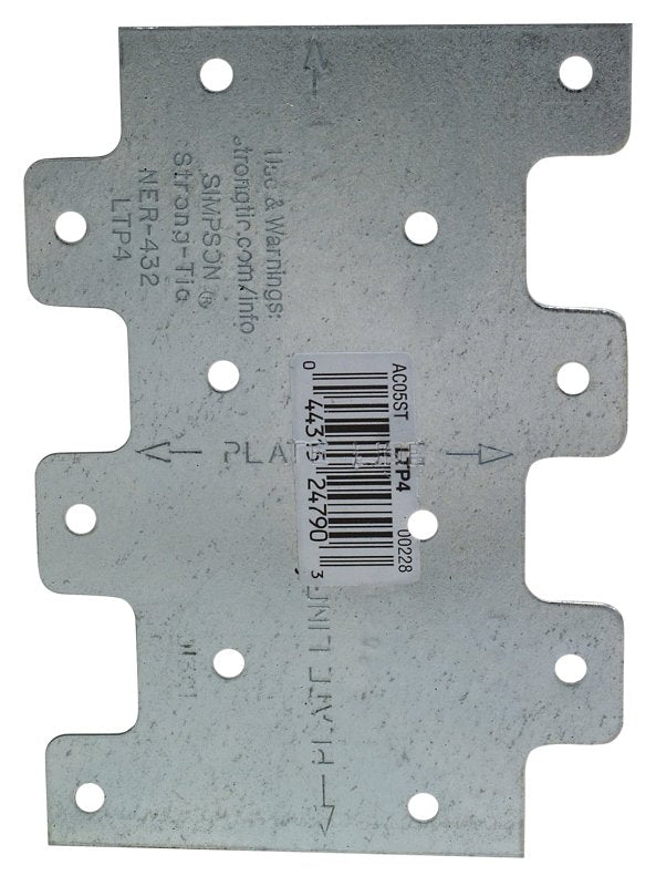 Simpson Strong-Tie LTP LTP4 Lateral Tie Plate, 4-1/4 in W, 3 in H, Ste ...