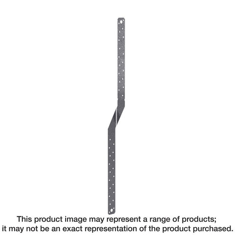 Simpson Strong-Tie MTS MTS20 Medium Twist Strap, 20 in L, Steel, Galvanized, Fastening Method: Nail, Pack of 100