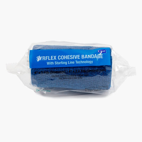 Neogen SyrFlex TA3400BL-E Cohesive Bandage, 5 yd L, 4 in W, Blue