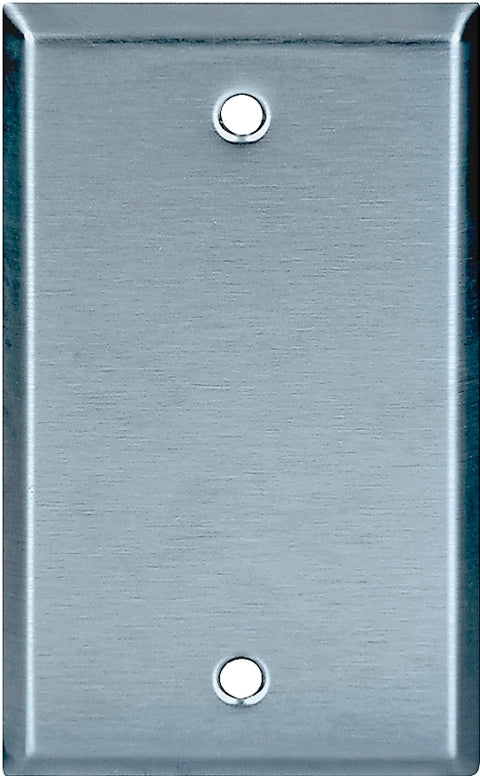 Eaton 93151-BOX1 Blank Wallplate, 4-1/2 in L, 2-3/4 in W, 0.032 in Thick, 1-Gang, Stainless Steel, Box