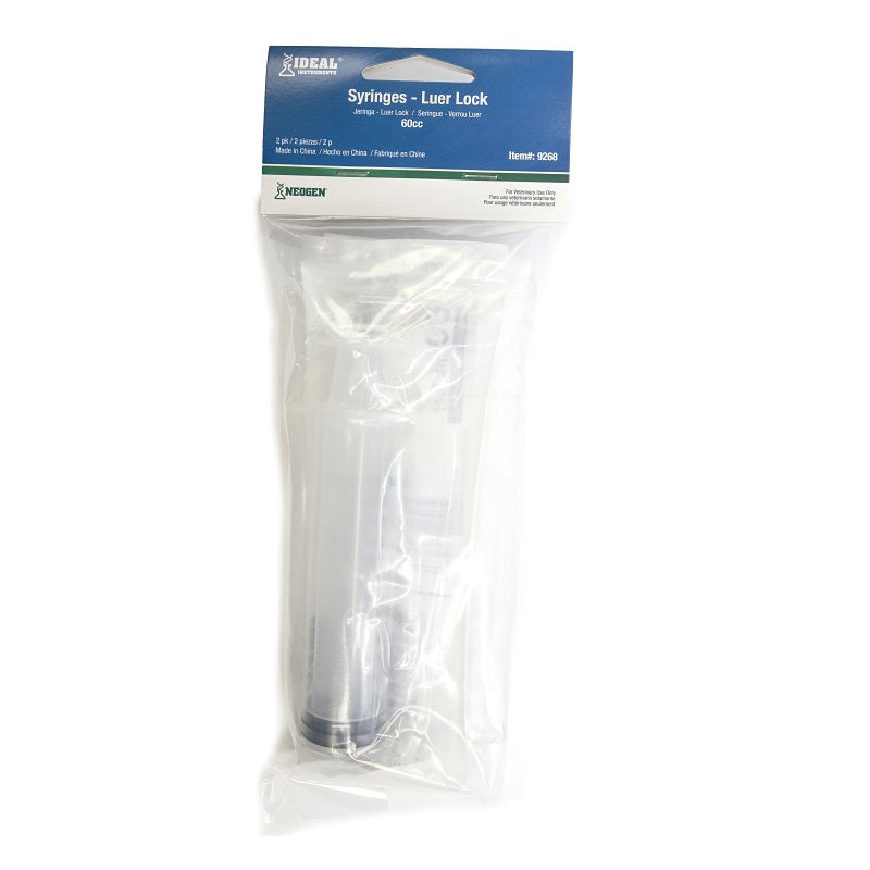 Neogen 9268 Luer Lock Syringe, 60 cc, Polypropylene, Clear – Shell ...