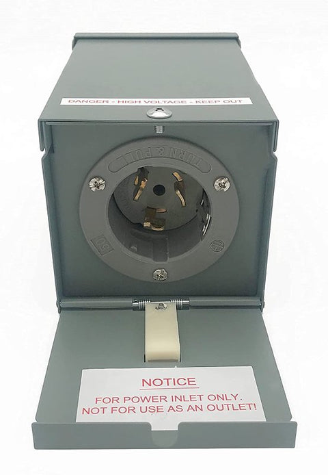 Connecticut Electric EGEPI50 Power Inlet Box with Cover, 50 A, Surface Mounting, Gray