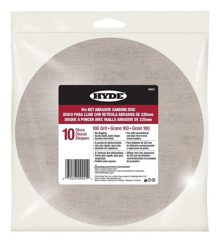 Hyde 09921 Sanding Disc, 9 in Dia, 180 Grit – Shell Lumber and Hardware