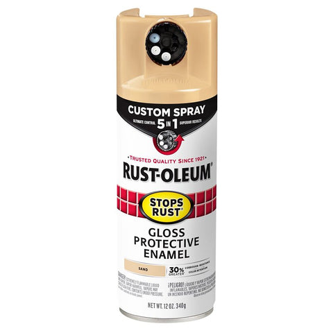 Stops Rust 376905 Rust Preventative Spray Paint, Gloss, Sand, 12 oz, Aerosol Can