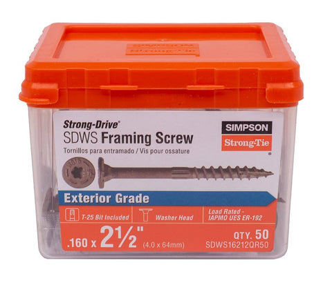 Sdws Rack Simpson Strong-Tie Strong-Drive SDWS SDWS16212Q-R50 SDWS Framing Screw ...