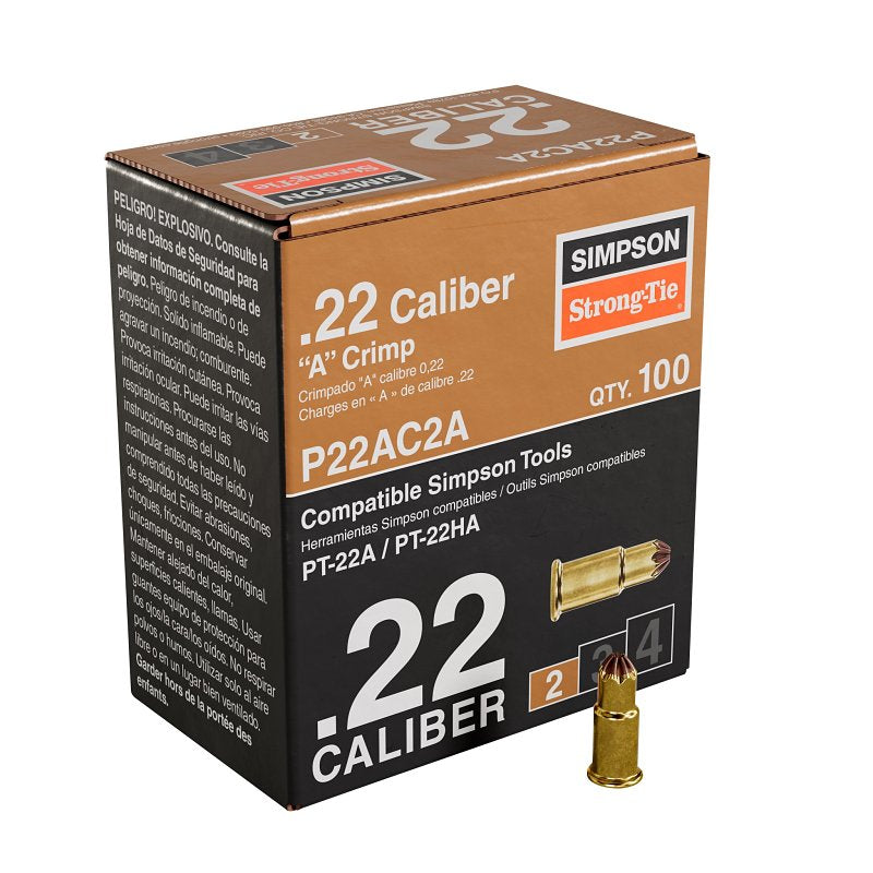 Simpson Strong-Tie P22AC P22AC2A Crimp Load, 0.22 Caliber, Power Level ...
