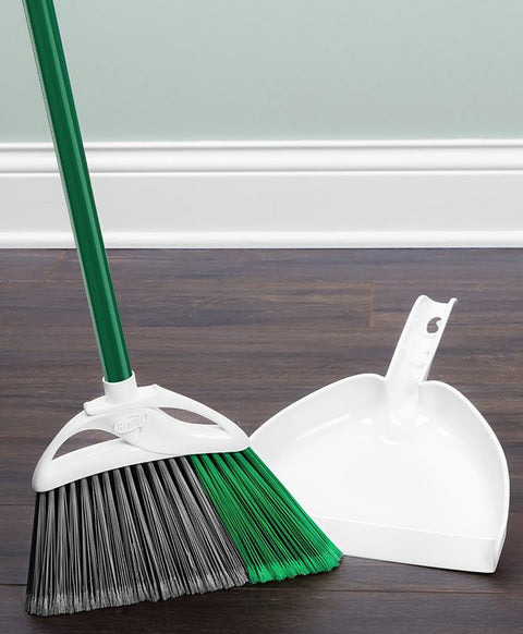 Libman PRECISION ANGLE Series 206 Bristle, 10-1/2 in Sweep Face, 5 in L Trim, PET Bristle, 53 in L, Steel