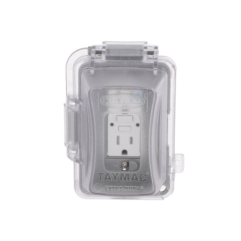 TayMac Extra Duty Series MG420CS Complete In-Use Cover Kit, 3.01 in L, 4.53 in W, 1-Gang, Aluminum, Clear