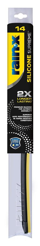 Rain-X Silicone Supreme 830514 Wiper Blade, Beam Blade, 14 in L Blade, Silicone Rubber