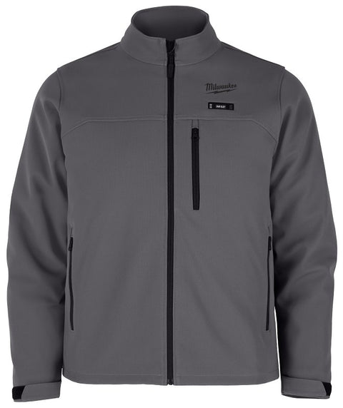 Milwaukee M12, Heated TOUGHSHELL M100G-21M Jacket Kit, M, Men's, Fits to Chest Size: 40 to 42 in, Polyester, Gray