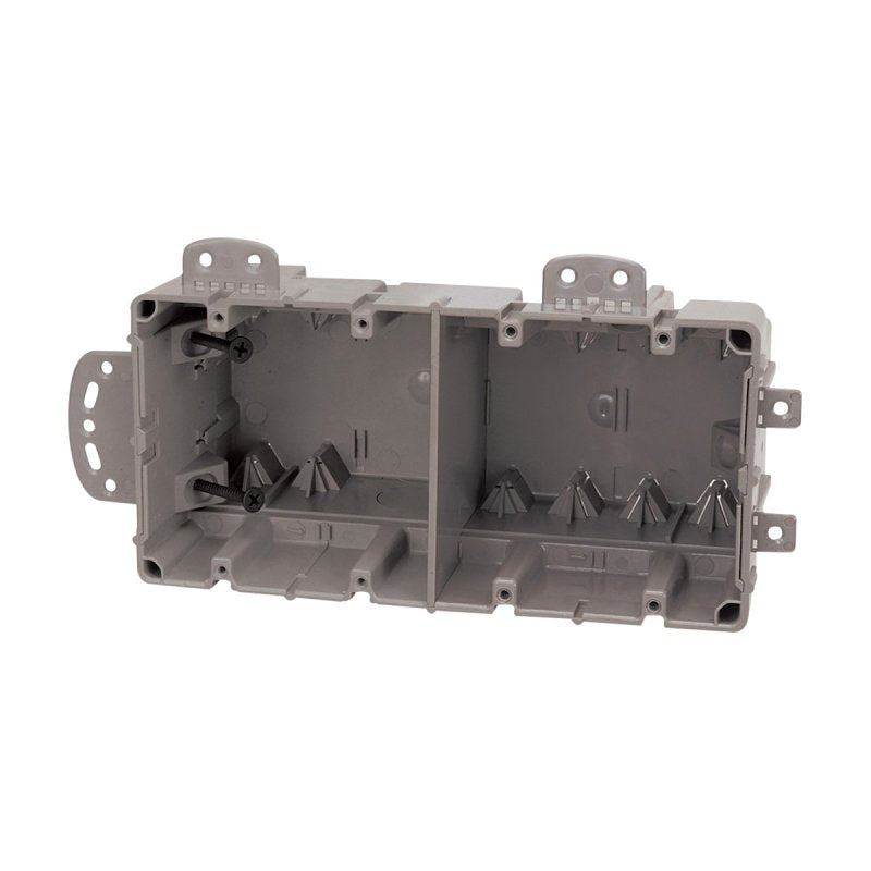 Romex MSBMMT4G Multi-Mount Outlet Box, 4-Gang, 2-Knockout, 1/2 in, Pol ...