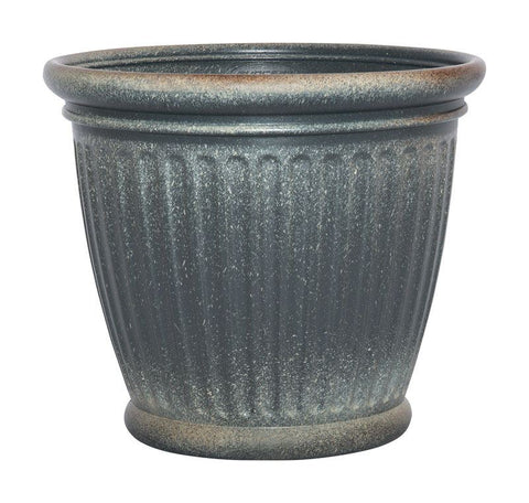 Suncast Capital 16 in. H x 18 in. W Gray Resin Planter