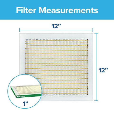 Filtrete 710-4 Air Filter, 12 in L, 12 in W, 8 MERV, 700 um MPR, Cardboard Frame, Pack of 4