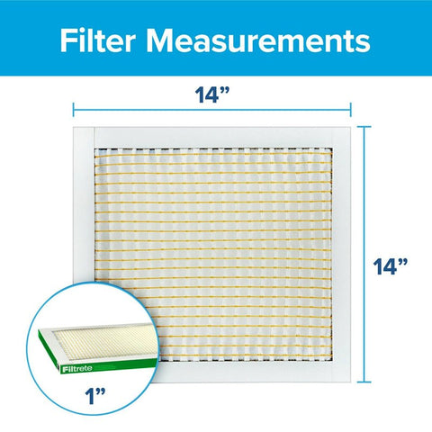 Filtrete 711-4 Air Filter, 14 in L, 14 in W, 8 MERV, 700 um MPR, Fiberglass Frame, Pack of 4