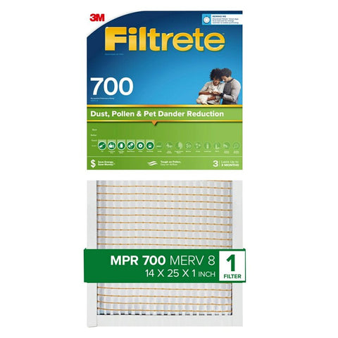 Filtrete 723-4 Air Filter, 24 in L, 14 in W, 8 MERV, 700 MPR, Pack of 4