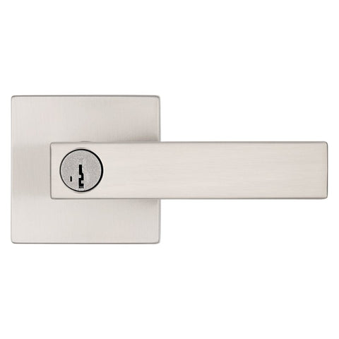 Kwikset Signature, Singapore Series 740SAL SQT 15 SMT Keyed Entry Door Handle, Lever Handle, Satin Nickel, Metal