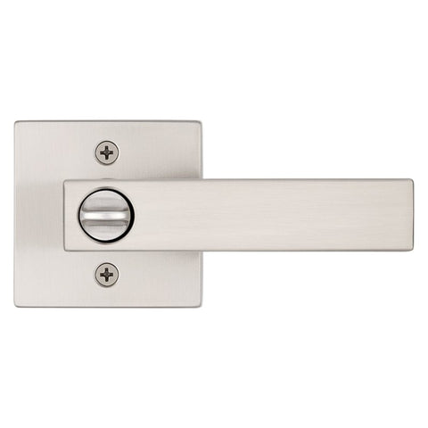 Kwikset Signature, Singapore 740SAL SQT 15 SMT Keyed Entry Door Handle, Lever Handle, Satin Nickel, Metal, AAA Grade