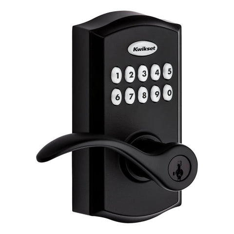Kwikset Pembroke Series 955PML 514 SmartCode Electronic Lock, Matte Black, Commercial, 2 Grade, Metal, Lever Handle