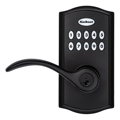 Kwikset Pembroke Series 955PML 514 SmartCode Electronic Lock, Matte Black, Commercial, 2 Grade, Metal, Lever Handle