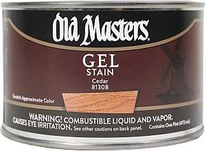 Old Masters 81308 Gel Stain, Cedar, Liquid, 1 pt, Can