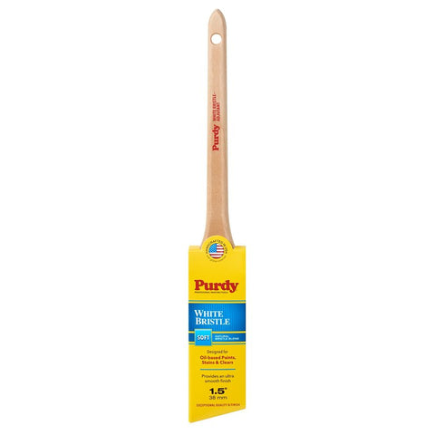 Purdy White Bristle Adjutant 144024415 Angular Trim Brush, 1-1/2 in W, 2-3/8 in L Bristle, China Hair Bristle