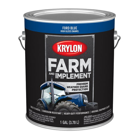 Krylon K01967008 Farm and Implement Paint, 1 gal, Blue, Liquid, Pack of 4