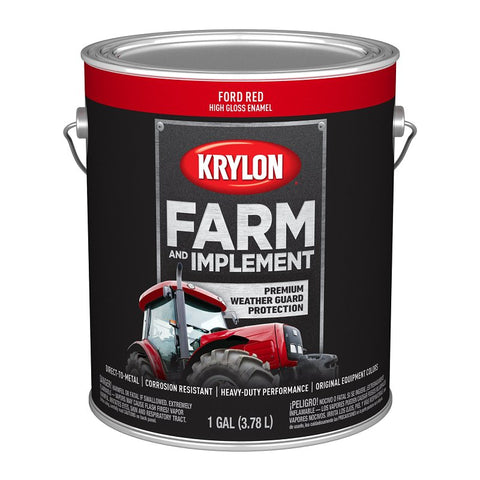 Krylon K01972008 Farm and Implement Paint, 1 gal, Red, Liquid, Pack of 4