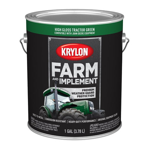 Krylon K01966008 Farm and Implement Paint, 1 gal, Green, Liquid, Pack of 4