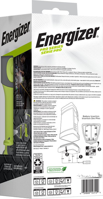 Energizer ENYPWL31 Work Light, Lithium-Ion Battery, LED Lamp, 1000 Lumens