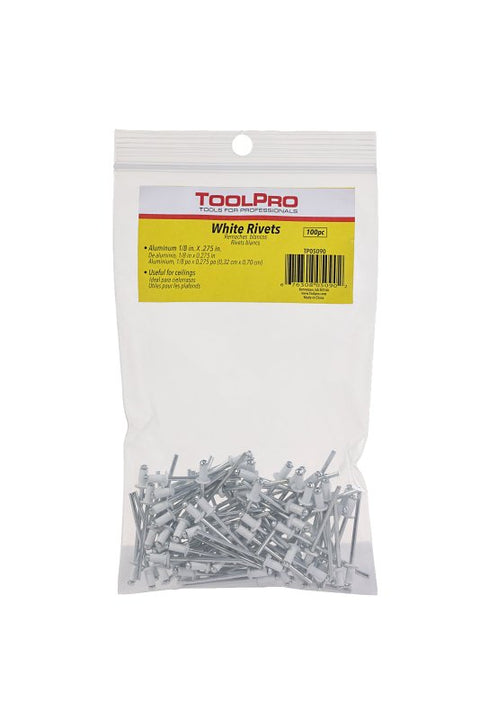 Toolpro TP05090 Pull Rivet, 0.275 in L, Aluminum, 1/8 in Head