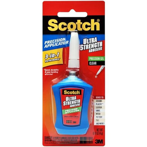 Scotch ADH670 Flex Hold Glue, Liquid, Ketone, Clear, 0.14 oz