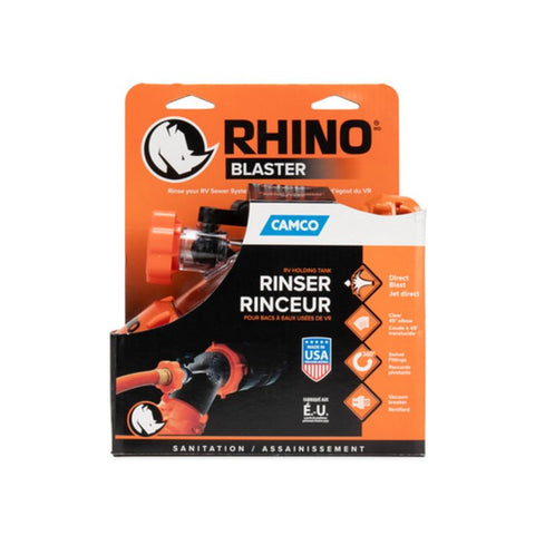 Rhino 39082 Holding Tank Rinser, Polyethylene, Black/Orange/Silver, For: RV Sewer Systems