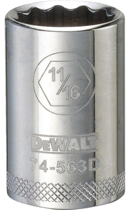 DEWALT DWMT74563OSP Drive Hand Socket, 11/16 in Socket, 1/2 in Drive ...