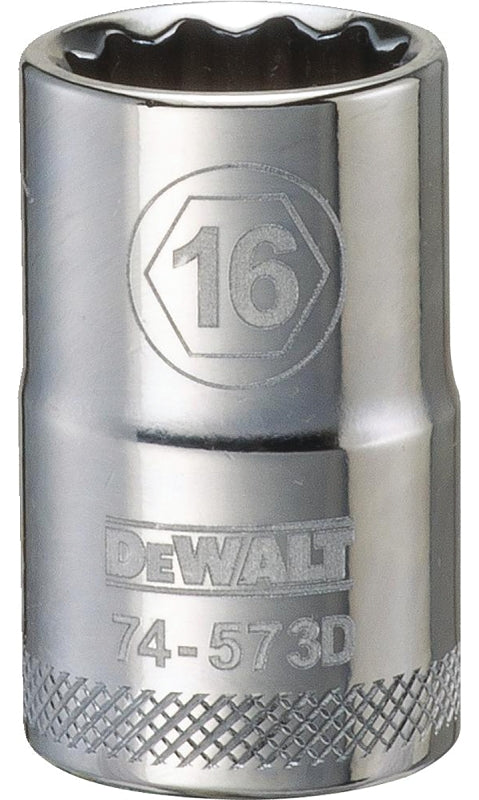 DEWALT DWMT74573OSP Drive Socket, 16 mm Socket, 1-1/2 in OAL, 1/2 in D ...