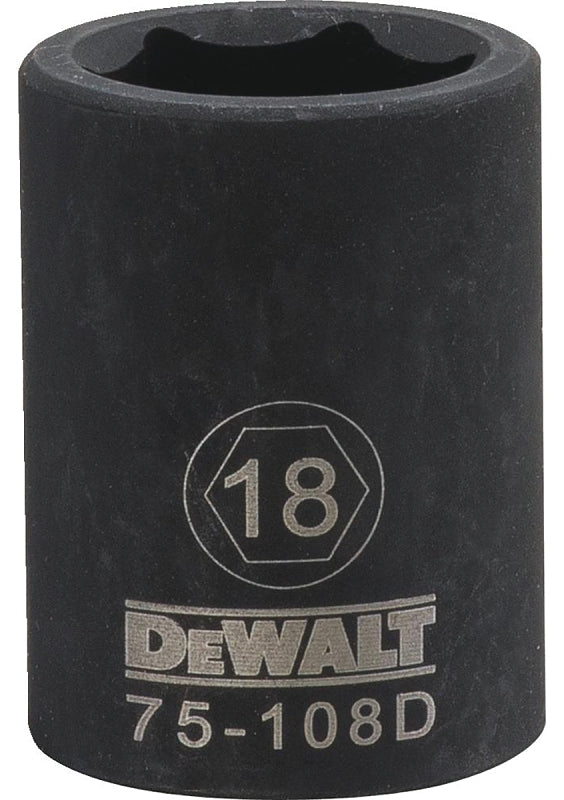 DEWALT DWMT75108OSP Impact Socket, 18 mm Socket, 1/2 in Drive, 6-Point ...