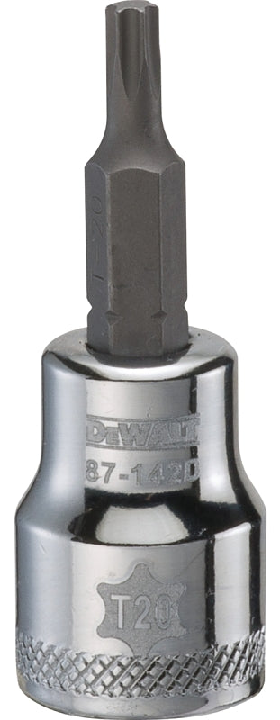 T Bit Socket DEWALT DWMT87142OSP Torx Bit Socket, T20 Tip, 3/8 in Drive, Polished C ...