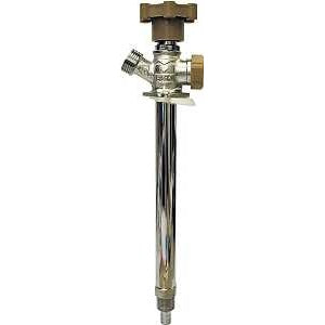 B & K 104-843HC Anti-Siphon Frost-Free Sillcock Valve, Brass Body, 6 in L, 1/2 x 3/4 in, MPT x Hose, 125 psi, Chrome