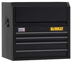DEWALT DWST22644 Tool Chest, 7206 cu-in, 26 in OAW, 24-1/2 in OAH, 18 in OAD, Steel, Black, 4-Drawer