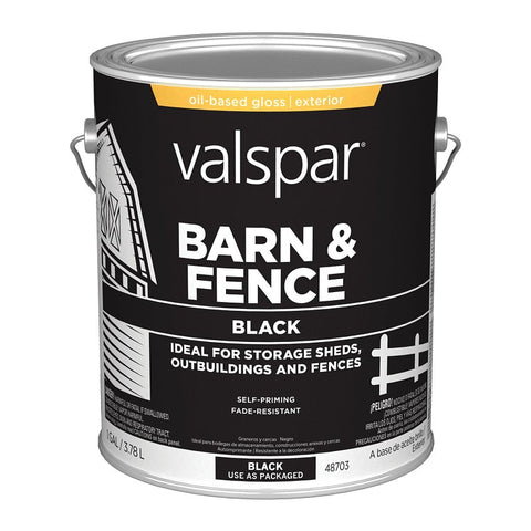 Valspar 009.0000703.007 Exterior Paint, Oil, Gloss, Black, 1 gal, 400 sq-ft/gal Coverage Area, Pack of 4