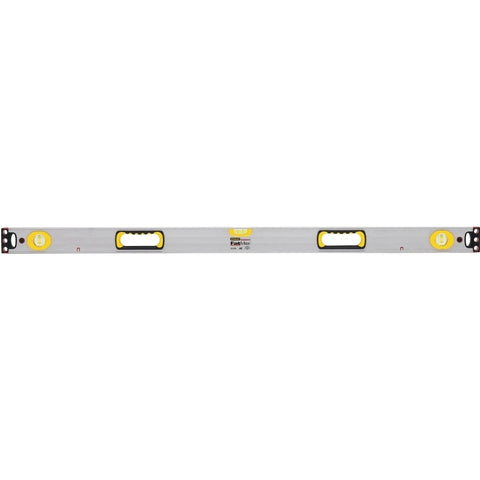 STANLEY 43-549 Box Beam Level, 48 in L, 3-Vial, 2-Hang Hole, Magnetic, Aluminum, Silver/Yellow