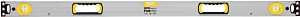 STANLEY 43-549 Box Beam Level, 48 in L, 3-Vial, 2-Hang Hole, Magnetic, Aluminum, Silver/Yellow