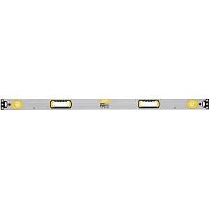 STANLEY 43-549 Box Beam Level, 48 in L, 3-Vial, 2-Hang Hole, Magnetic, Aluminum, Silver/Yellow