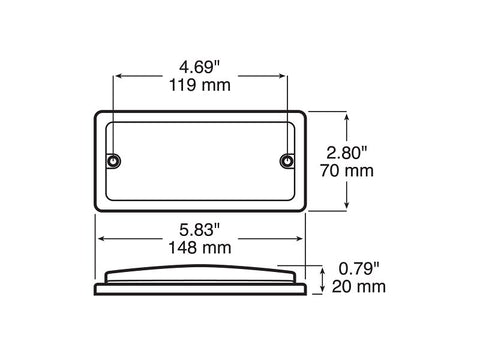 PM V368 Rectangular Dome/Interior Light, 9 to 32 V, 9-Lamp, LED Lamp, White Lamp, 500 Lumens