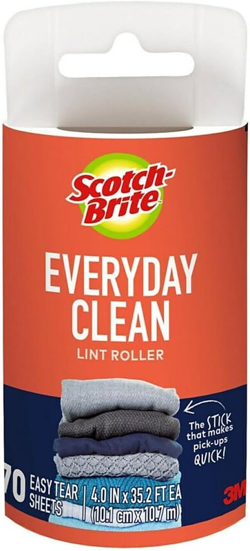 Scotch-Brite 836RFS-70 Lint Roller, Plastic, Beige