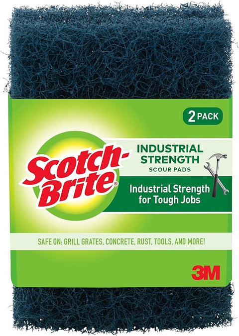 Scotch-Brite 88HD-2-6 Industrial Strength Scouring Pad, Fiber/Mineral/Resin Abrasive, 5 in L, 3-1/2 in W, Dark Blue