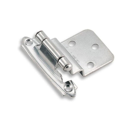 Amerock BPR342826 Hinge, 2-3/4 in L x 2-3/16 in W, Steel, Polished Chrome, 5-Hole, 3/8 in Inset, Face Mounting