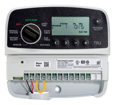 Rain Bird TRU Series TRU6I Indoor Irrigation Controller, 6-Station, 3-Program, 12 Start Times per Program, Wall
